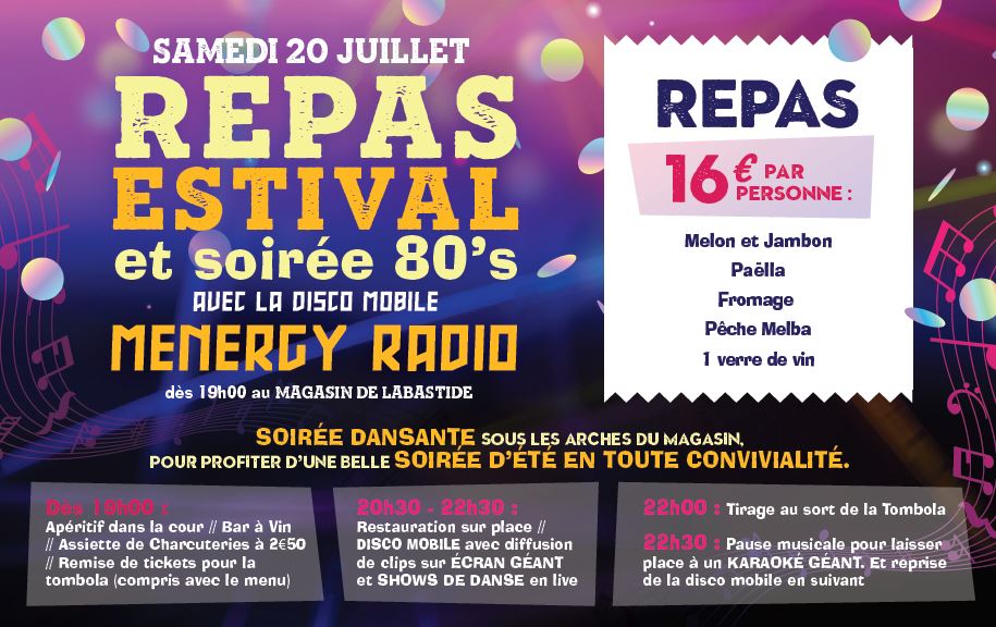 repas estival annes 80